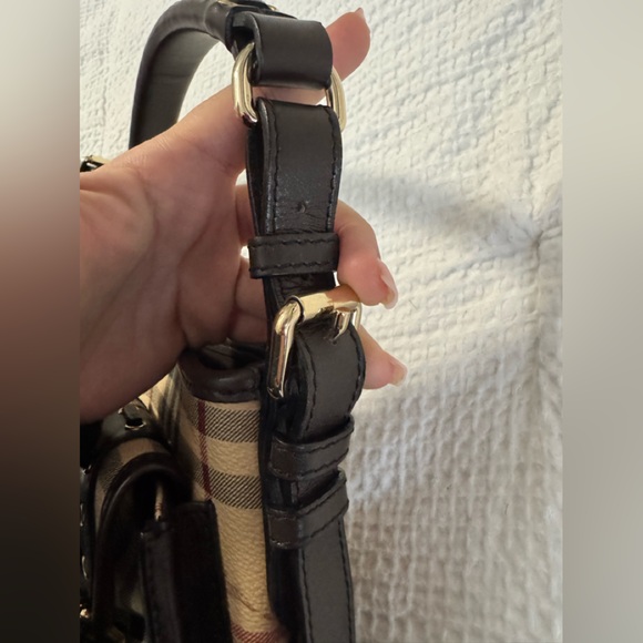 Burberry Haymarket Leather Front Pocket Bag - Picture 7 of 8